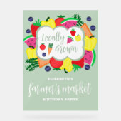 局所的に成長したファーマーズマーケット誕生日 アクリルサイン (正面)