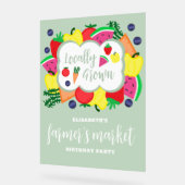 局所的に成長したファーマーズマーケット誕生日 アクリルサイン (傾斜)