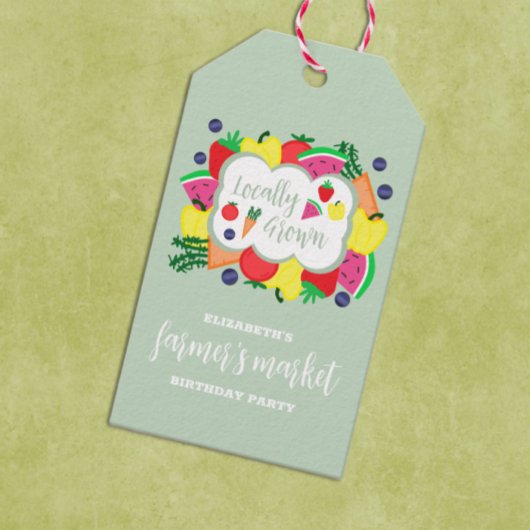 局所的に成長したファーマーズマーケット誕生日 ギフトタグ