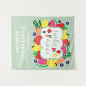 局所的に成長したファーマーズマーケット誕生日 タペストリー (正面(横))