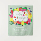 局所的に成長したファーマーズマーケット誕生日 タペストリー (正面)