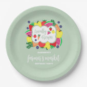 局所的に成長したファーマーズマーケット誕生日 ペーパープレート (正面)