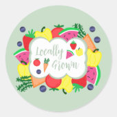 局所的に成長したファーマーズマーケット誕生日 ラウンドシール (正面)