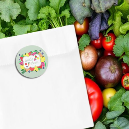 局所的に成長したファーマーズマーケット誕生日 ラウンドシール