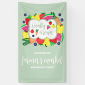 局所的に成長したファーマーズマーケット誕生日 横断幕 (縦)