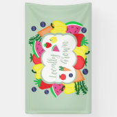 局所的に成長したファーマーズマーケット誕生日 横断幕 (縦)