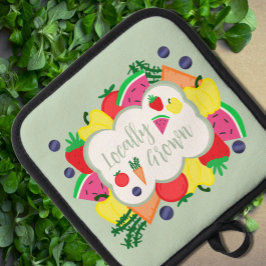 局所的に成長したファーマーズマーケット 鍋敷き