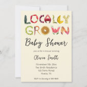 局所的に成長したベビー |ファーマーズマーケットのベビーシャワー 招待状 (正面)