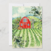 局所的に成長したベビー |ファーマーズマーケットのベビーシャワー 招待状 (裏面)