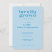 局所的に成長したモダン招待状 |色ブロック青 招待状 (正面)