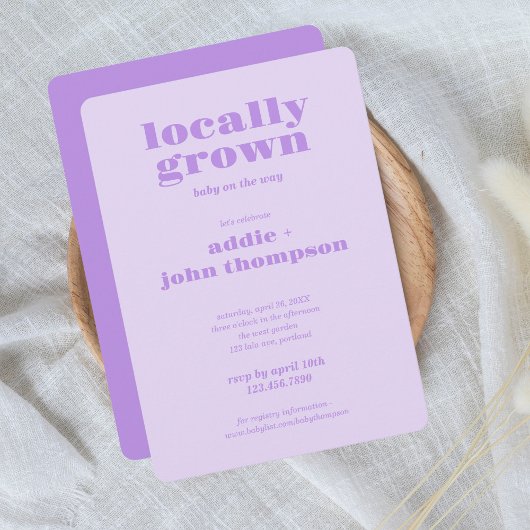 局所的に成長した招待状 |色ブロック紫 招待状