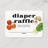 局所的に栽培された |おむつラッフルインサート |野菜 エンクロージャーカード (正面)