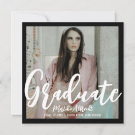 局所葉 |緑と黒 |写真の卒業 招待状