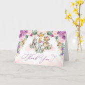 局所Bohoジャングルアニマルズパープル赤面ありがとう カード (黄色い花)