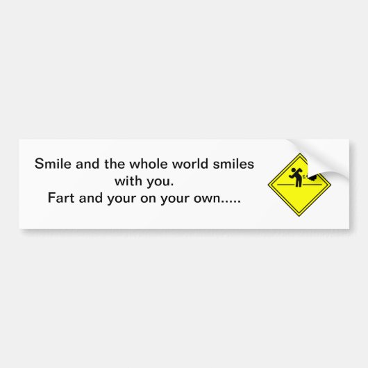 屁のユーモア バンパーステッカー (正面)