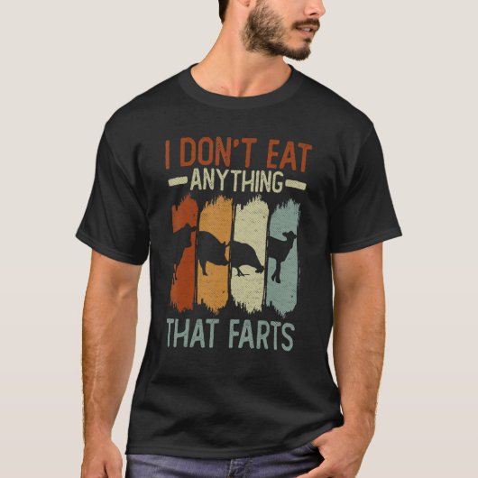 屁をするものは食べない ヴィーガン 菌類菜食主義者 Tシャツ (正面)