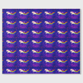 屁をする紫色のピンクの虹のユニコーン虹 ラッピングペーパー (フラット)