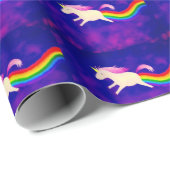 屁をする紫色のピンクの虹のユニコーン虹 ラッピングペーパー (ロールコーナー)