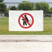 屁をする⚠のおもしろいなタイの洗面所の印の⚠無し 横断幕 (インサイチュ)