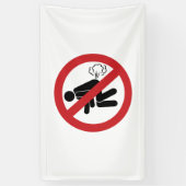 屁をする⚠のおもしろいなタイの洗面所の印の⚠無し 横断幕 (縦)