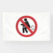 屁をする⚠のおもしろいなタイの洗面所の印の⚠無し 横断幕 (横)