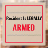 居住者は武器を持っている ウィンドウサイン (シート2)