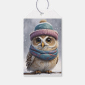 居心地が良くて可愛いフクロウのギフトラベル ギフトタグ (正面)