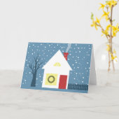 居心地のよいクリスマスのコテージ カード (黄色い花)