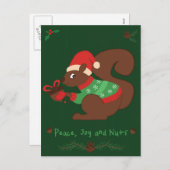 居心地のよいクリスマスのリス シーズンポストカード (正面/裏面)
