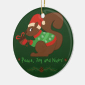 居心地のよいクリスマスのリス セラミックオーナメント (左)