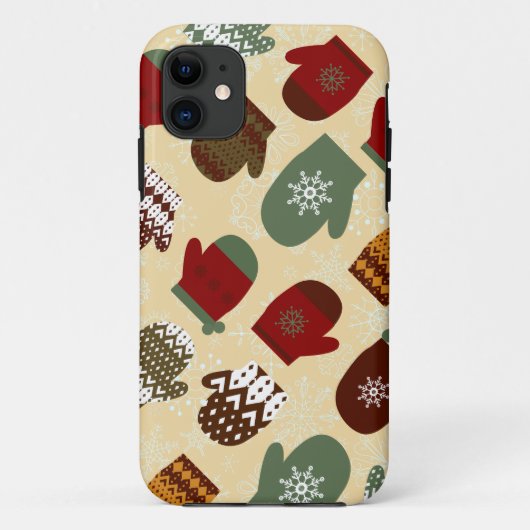 居心地のよいクリスマスの休日の冬のミトンのiPhoneの場合 Case-Mate iPhoneケース (裏面)
