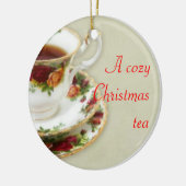 居心地のよいクリスマスの茶 セラミックオーナメント (左)
