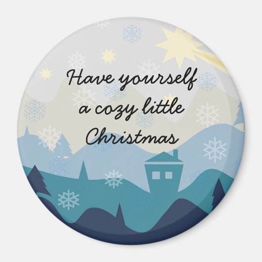 居心地のよいクリスマスはレトロのギフトの磁石を望みます マグネット (正面)