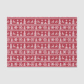 居心地のよいニットの赤によって編まれるセーターパターンクリスマス 薄葉紙 (正面)