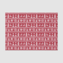 居心地のよいニットの赤によって編まれるセーターパターンクリスマス 薄葉紙