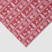 居心地のよいニットの赤によって編まれるセーターパターンクリスマス 薄葉紙 (詳細)