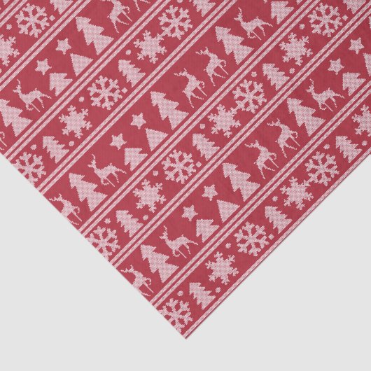 居心地のよいニットの赤によって編まれるセーターパターンクリスマス 薄葉紙 (詳細)