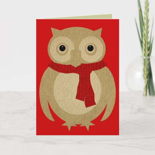 居心地のよいフクロウのクリスマスカード シーズンカード (正面)