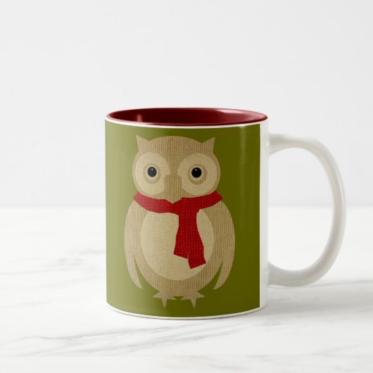 居心地のよいフクロウのマグ ツートーンマグカップ (右)