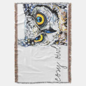 居心地のよいフクロウ スローブランケット (正面縦)