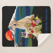 居心地のよいフリースのゴールデン・リトリーバー毛布 シェルパブランケット (正面(横))