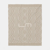 居心地のよいリネン一見幾何学的なパターンカッコいいのイニシャル フリースブランケット (正面)