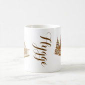 居心地のよい丸太小屋- Hyggeかあなた自身の文字 コーヒーマグカップ (中央)