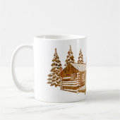 居心地のよい丸太小屋- Hyggeかあなた自身の文字 コーヒーマグカップ (左)