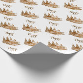 居心地のよい丸太小屋- Hyggeかあなた自身の文字 ラッピングペーパー (角)