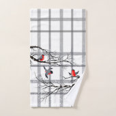 居心地のよい国のコテージの冬の鳥のBathタオルセット バスタオルセット (ハンドタオル)