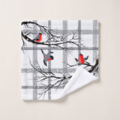 居心地のよい国のコテージの冬の鳥のBathタオルセット バスタオルセット (ウォッシュタオル)