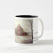 居心地のよい小屋のコーヒー・マグ ツートーンマグカップ (正面右)