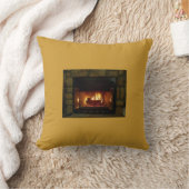 居心地のよい暖炉の枕 クッション (ブランケット)