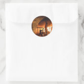 居心地のよい暖炉 ラウンドシール (バッグ)